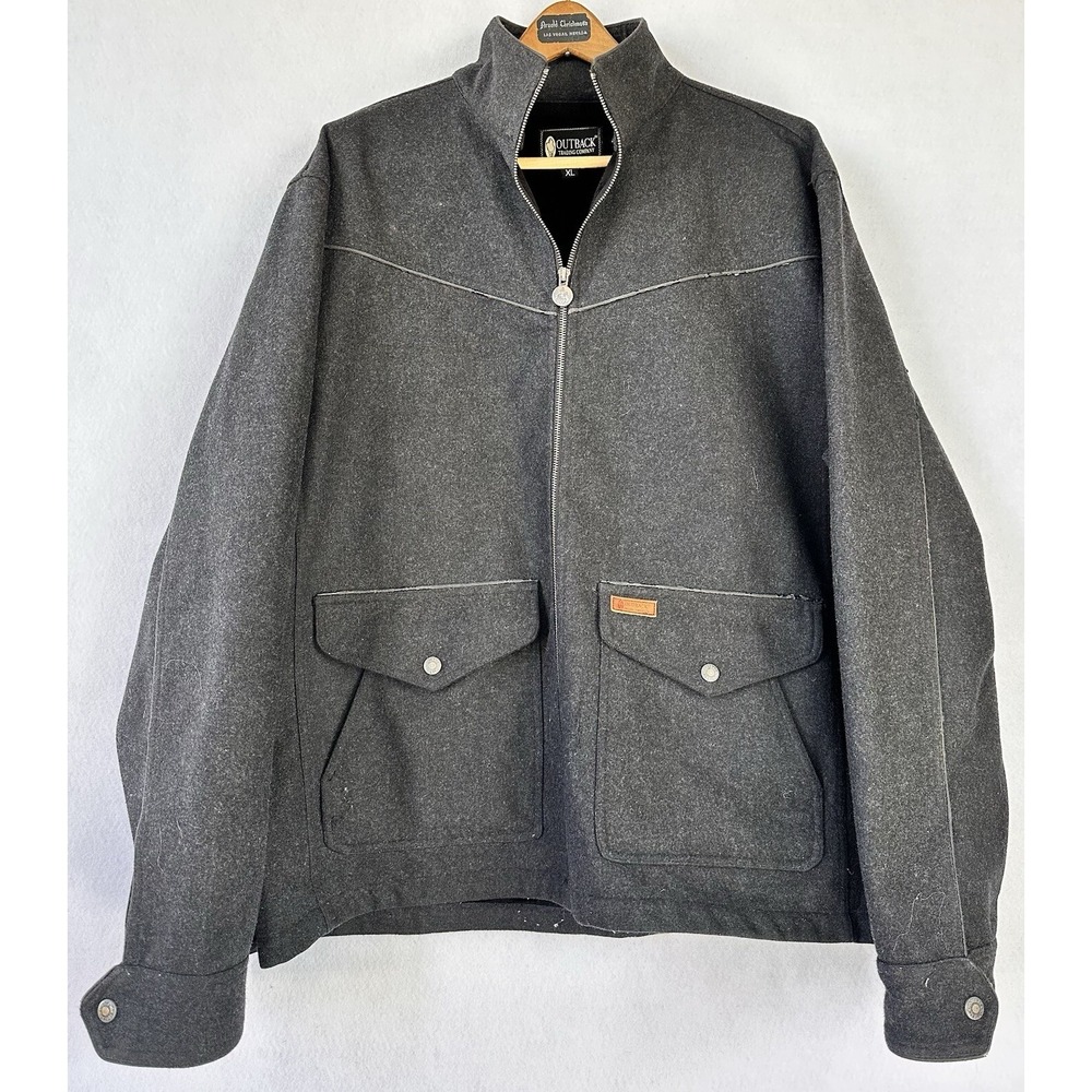 Outback Trading Wool Blend Jacket Work Preppy Office Dark Gray Size XL Men's